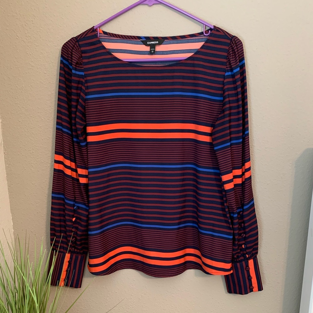 NWOT Express long sleeve striped blouse. Size XS.